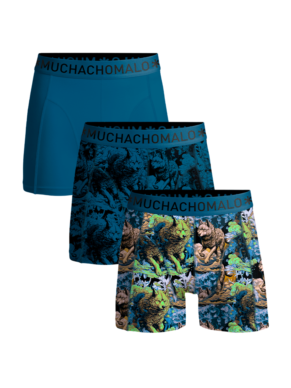 Muchachomalo 3-pack Herrkalsonger Wolfy