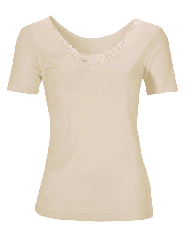 Damella t-shirt ull/silke med spets - image 1