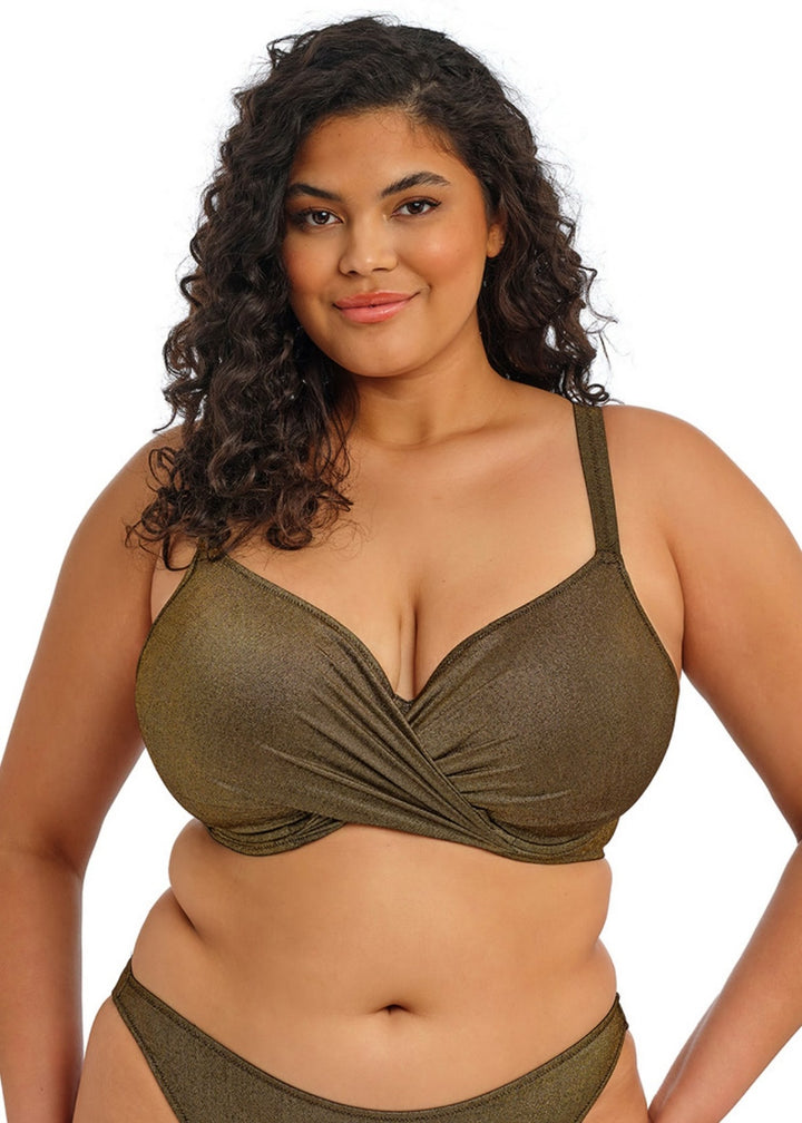 Elomi Sunset Shimmer Gold Rush Uw Plunge Bikini Top