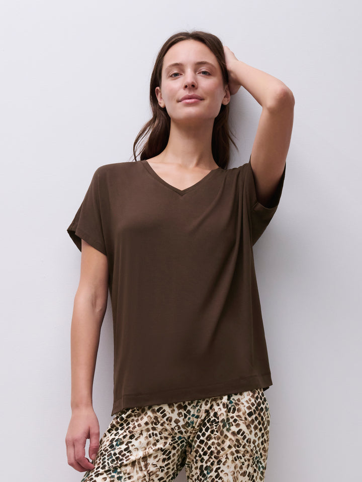 Femilet Kortärmad T-shirt - Ebenholts