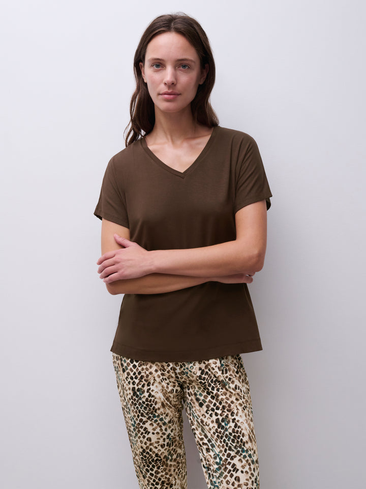 Femilet Kortärmad T-shirt - Ebenholts