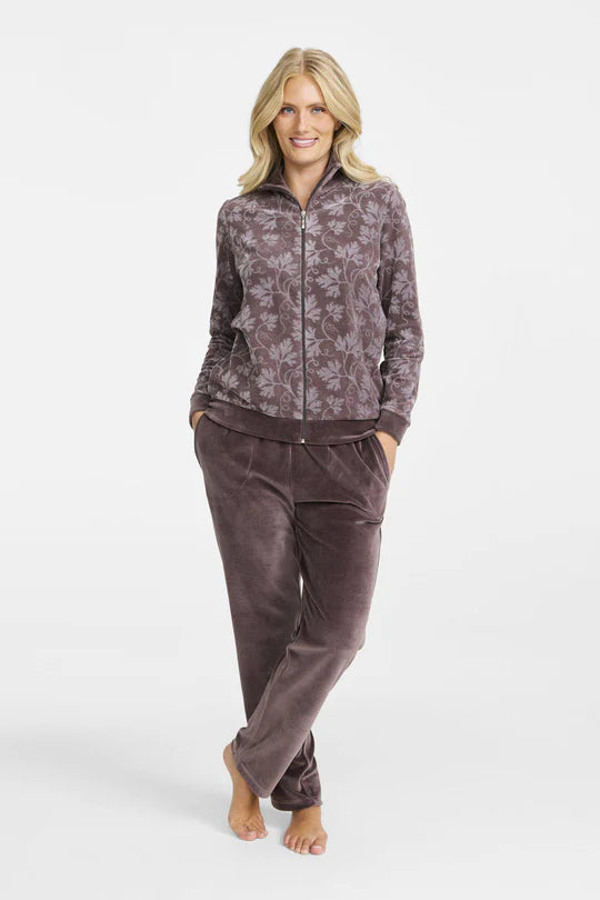 Mysdress i velour - Wine red/Taupe