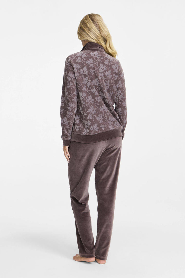 Mysdress i velour - Wine red/Taupe