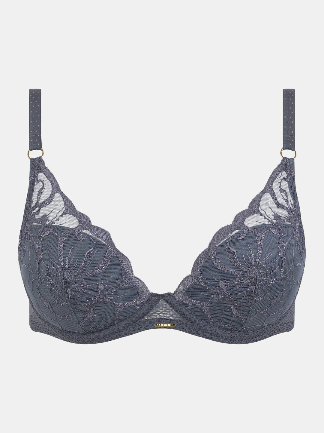 Chantelle Fleur Plunge t-shirt bra Fancy grey