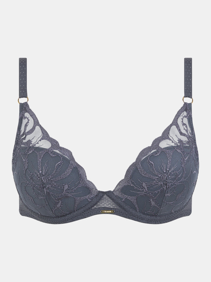 Chantelle Fleur Plunge t-shirt bra Fancy grey