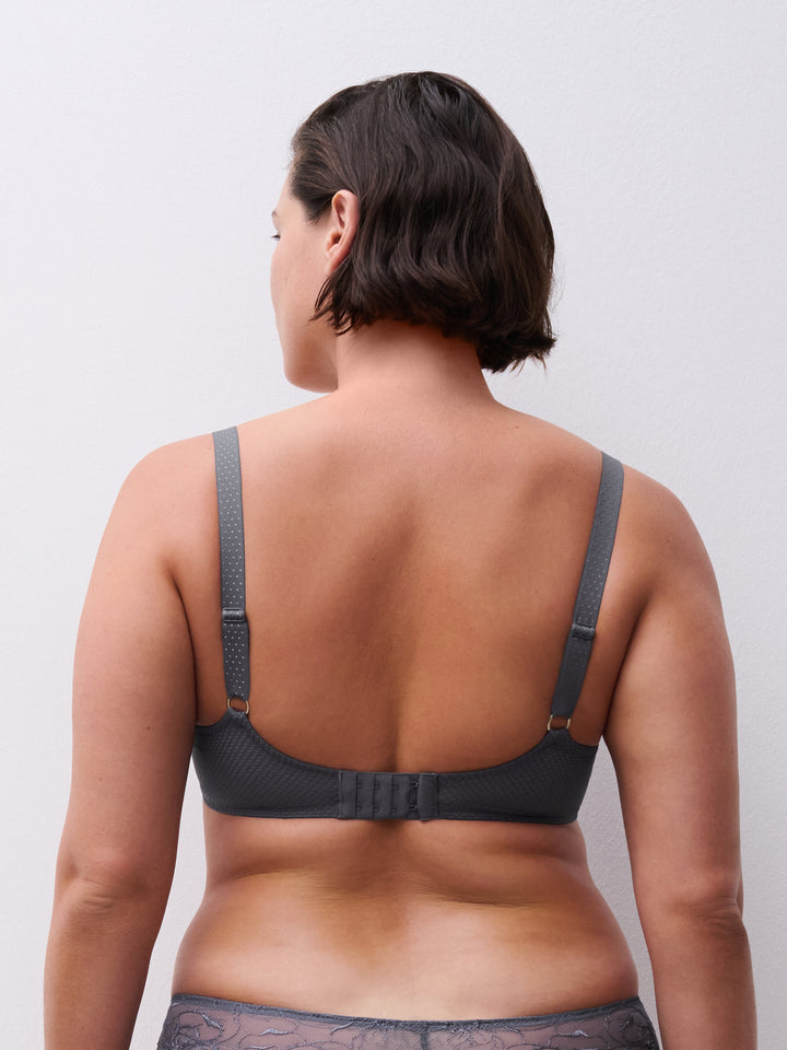 Chantelle Fleur Plunge t-shirt bra Fancy grey