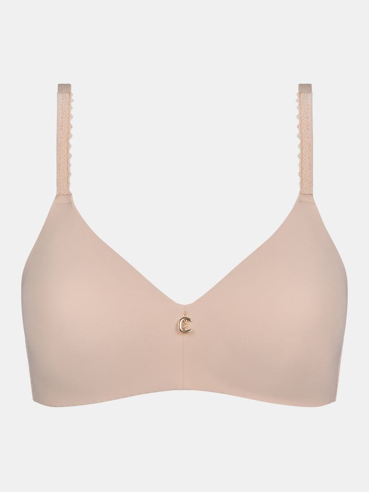 Chantelle Romance Wirefree support t-shirt bra Golden Beige