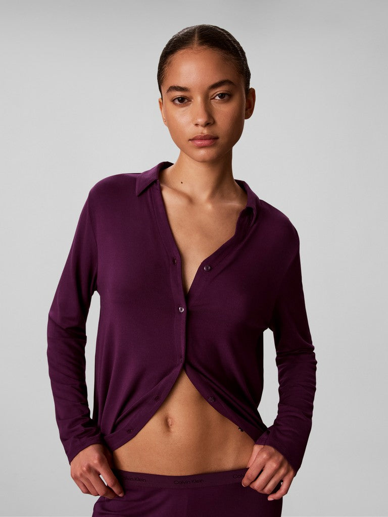 Calvin Klein LS SHIRT SET - Pyjamas Purple