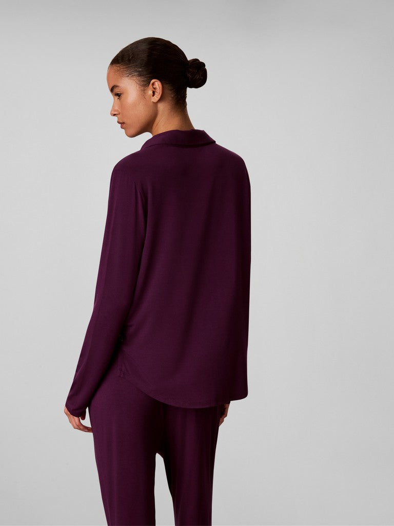 Calvin Klein LS SHIRT SET - Pyjamas Purple