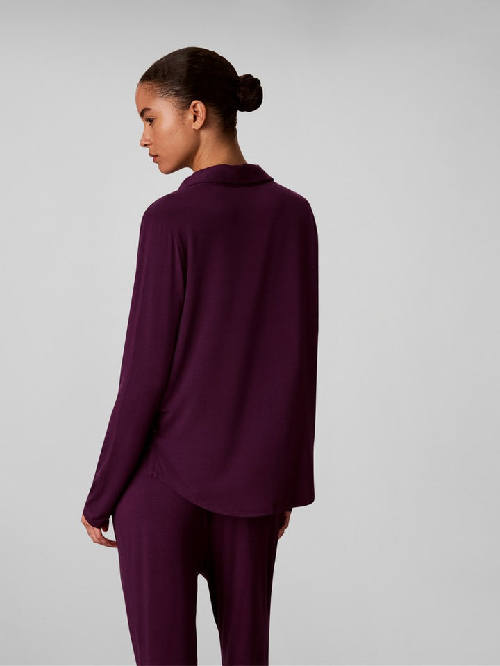 Calvin Klein LS SHIRT SET - Pyjamas Purple