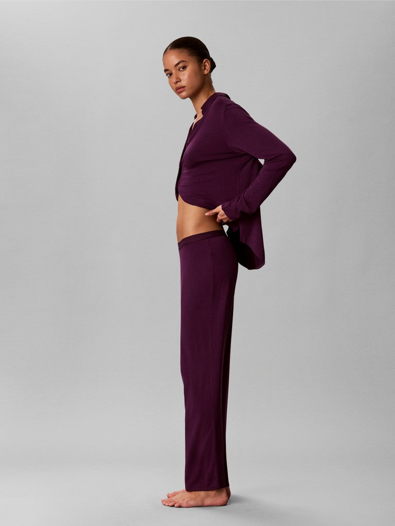 Calvin Klein LS SHIRT SET - Pyjamas Purple
