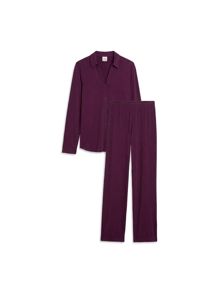 Calvin Klein LS SHIRT SET - Pyjamas Purple