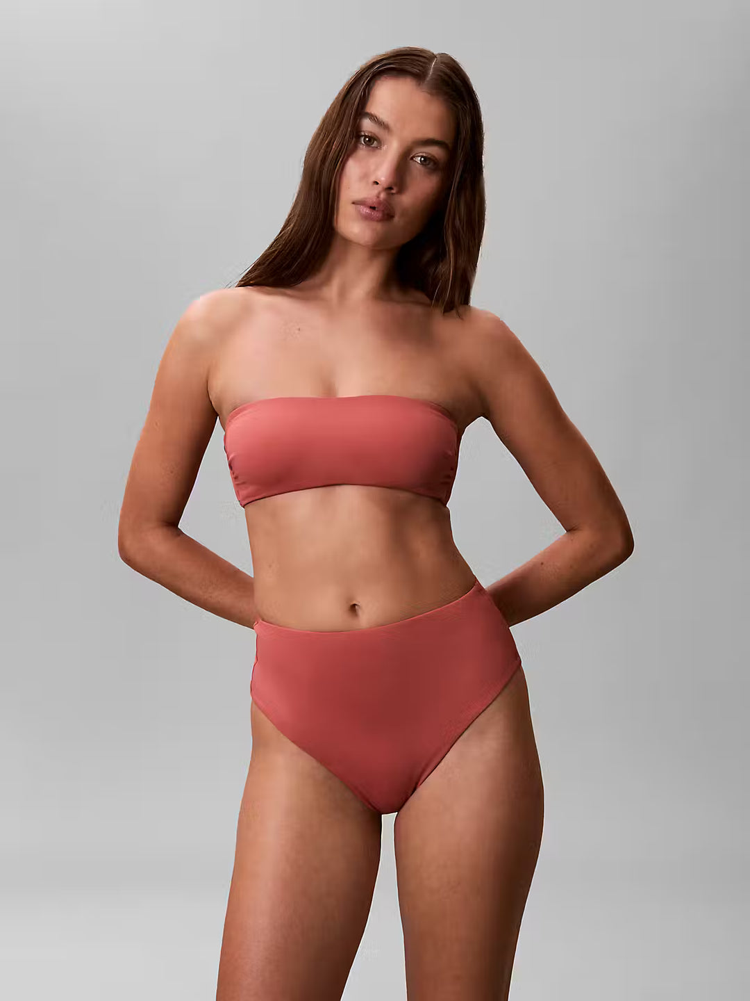 Calvin Klein Bikini Bandeau Dusty cedar