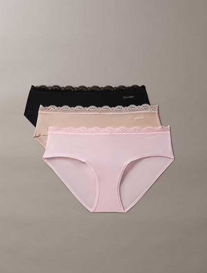 Calvin Klein Microfiber hipster 3-pack with lace