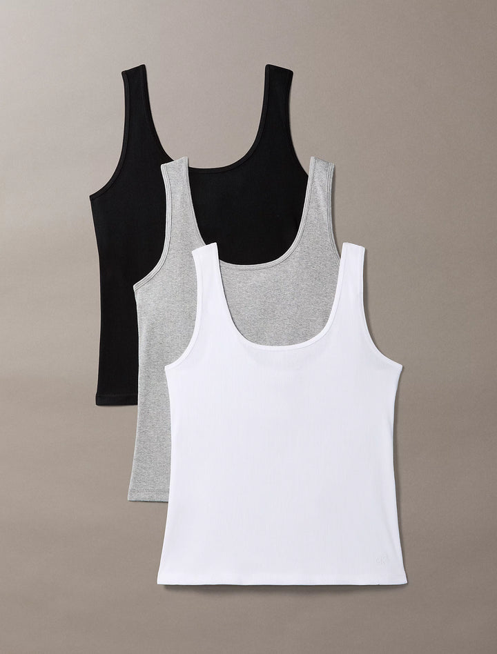 Calvin Klein 3 Pack Tank Tops - Cotton Stretch