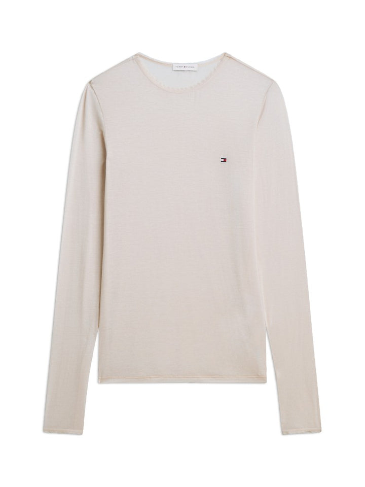 Tommy Hilfiger Undertröja LACE CASHMERE Svart/Creme
