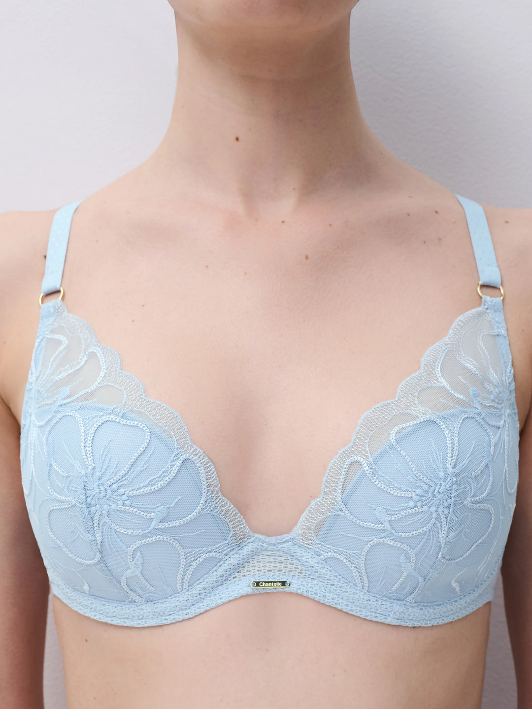 Chantelle Fleur Plunge t-shirt bra Icy flower