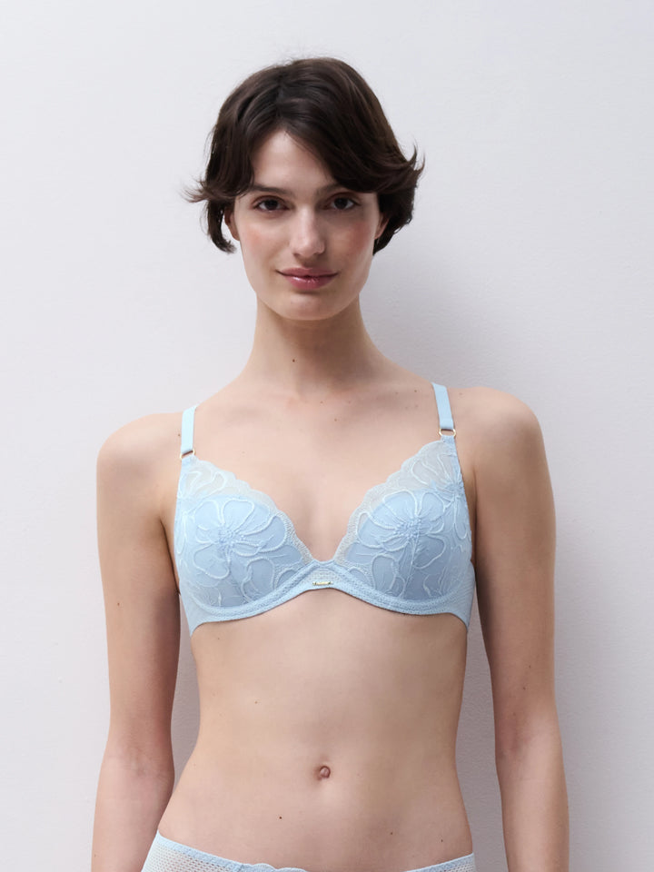 Chantelle Fleur Plunge t-shirt bra Icy flower