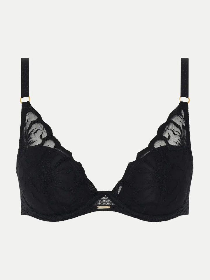 Chantelle Fleur Plunge t-shirt bra svart