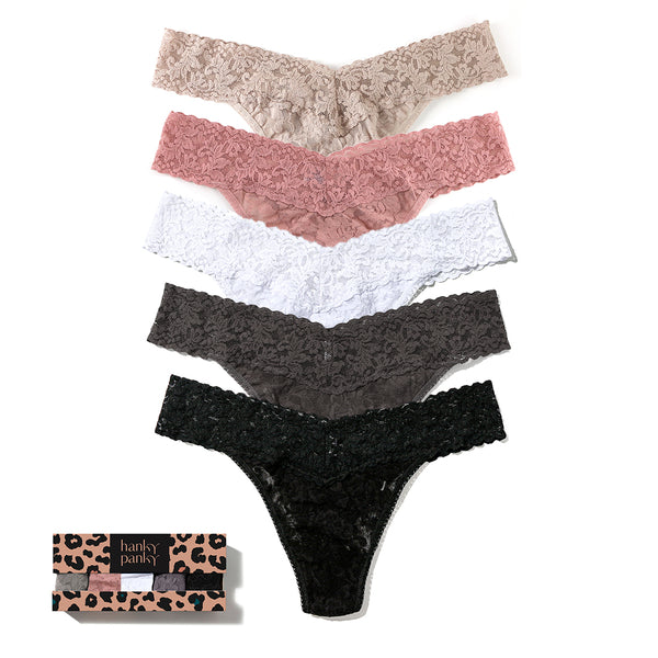 Hanky Panky Signature Lace Original Rise Thong 5-pack