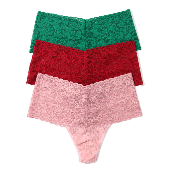 Hanky Panky Retro Lace Thong Holiday 3-pack